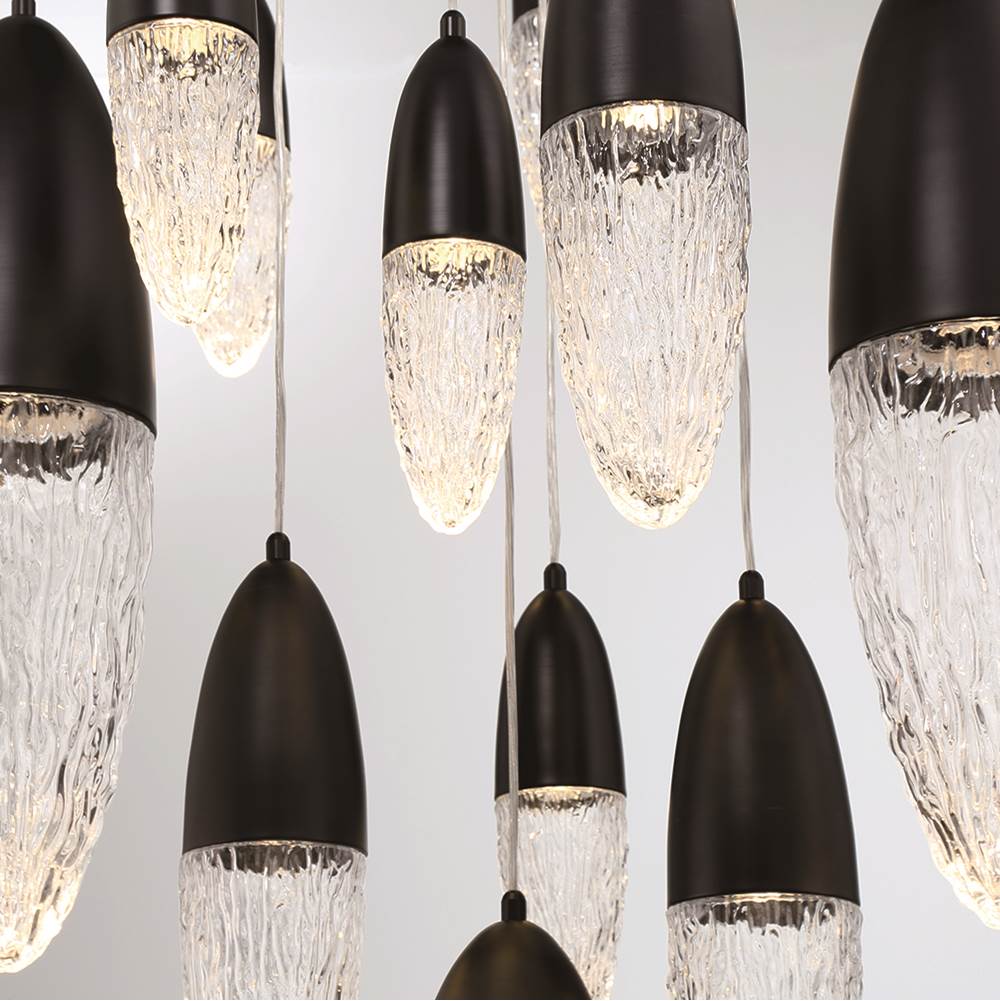 Eurofase 43859-022 Matte Black Ecrou, Chandelier, 12-light, 30'', Matte Black, Clear Glass Image 3