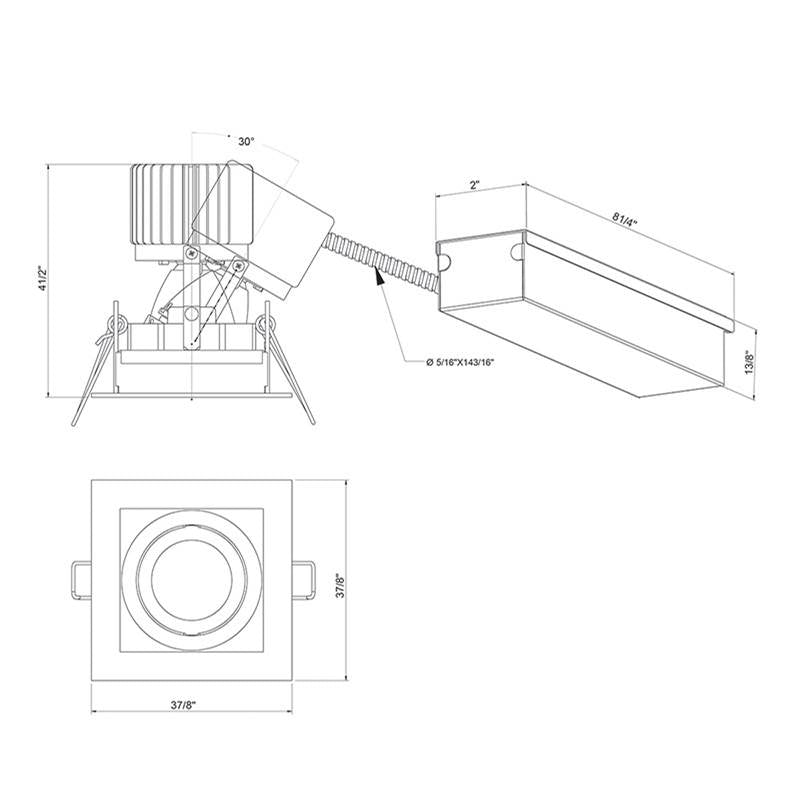 Eurofase Amigo 15w 1 Light Square Trim Gimbal 3000k White