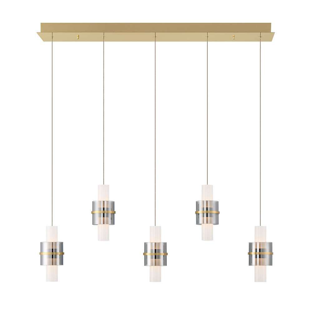 Eurofase 45595-011 Gold Rola, Chandelier, 5-light, 42'', Gold, White Glass Image 4
