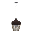 Eurofase 46634-016 Matte Black Hannah, Outdoor, 23'', Matte Black, Brown Rope Image 3