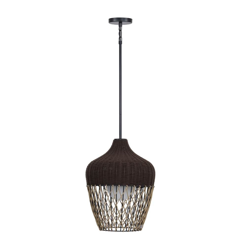 Eurofase 46634-016 Matte Black Hannah, Outdoor, 23'', Matte Black, Brown Rope Image 3
