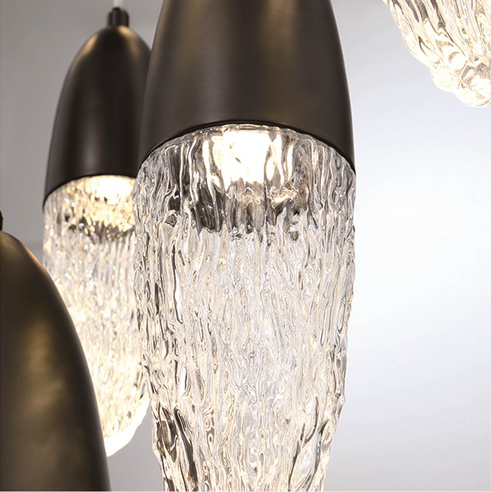 Eurofase 43859-022 Matte Black Ecrou, Chandelier, 12-light, 30'', Matte Black, Clear Glass Image 2
