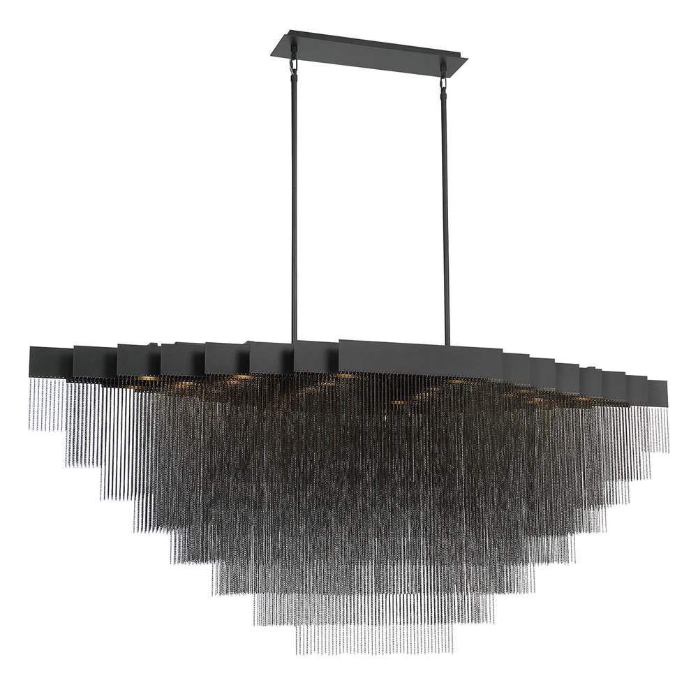 Eurofase 37097-023 Matte Black Bloomfield, Chandelier, 28-light, 73'', Matte Black, Black Aluminum Image 1