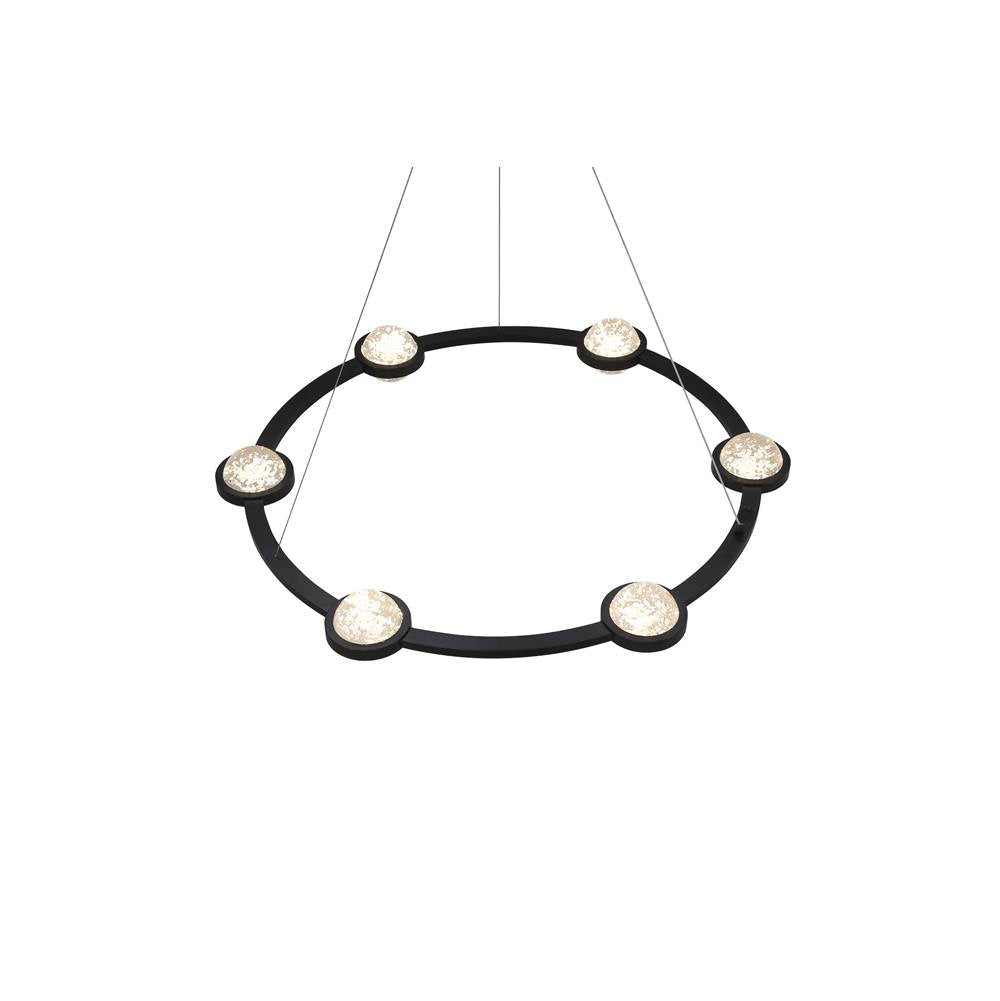 Eurofase 39308-016 Matte Black Circolo, Chandelier, 6-light, 36'', Matte Black, Clear Glass Image 1