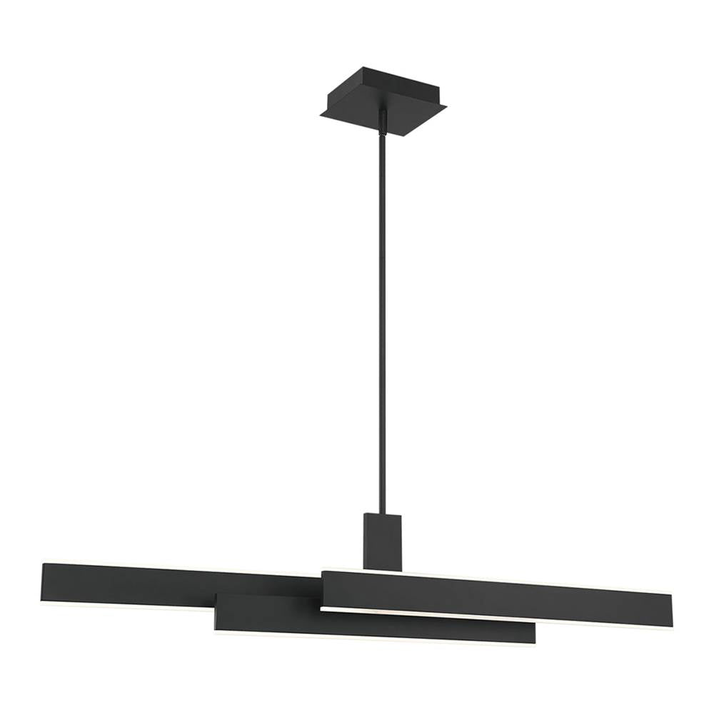 Eurofase 37064-013 Matte Black Cameno, Chandelier, 45'', Matte Black, White Acrylic Image 1