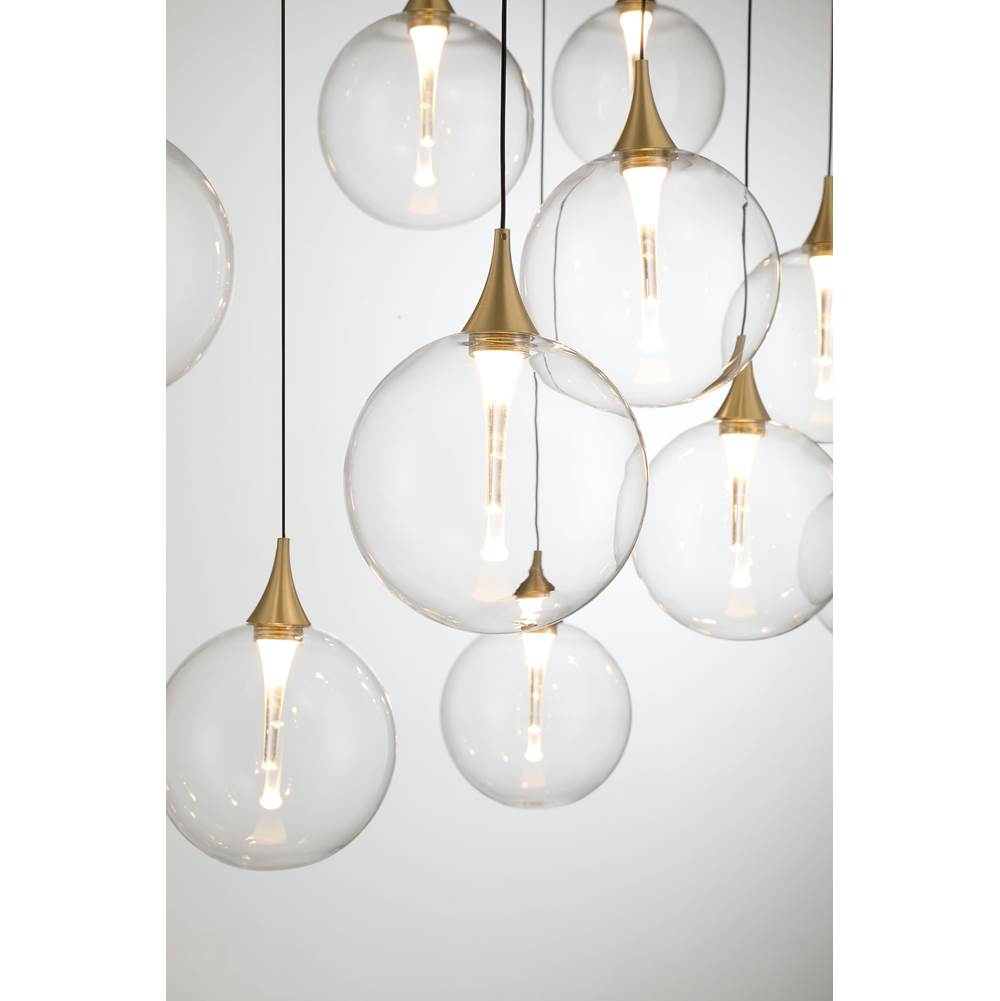 Eurofase Iissa, Chandelier, 10-light, 47'', Gold, Clear Glass
