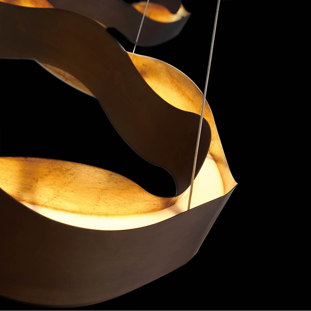Eurofase 31384-018 Bronze Gold Mix Vaughan, Chandelier, 34'', Bronze-gold Mix, Gold Glass Image 6