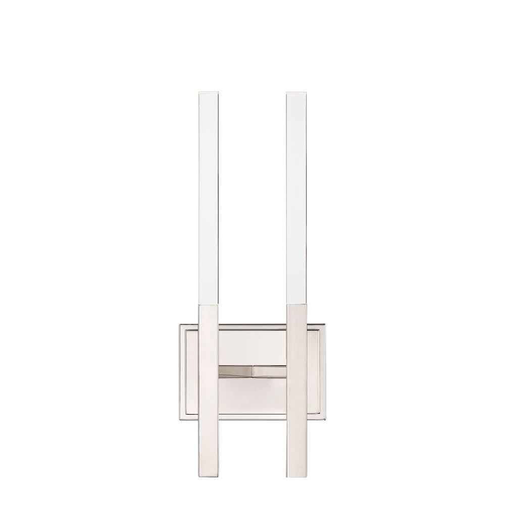 Eurofase Benicio, Wall Sconce, 2-light, 18'', Polished Nickel, Clear Glass