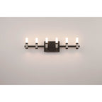 Eurofase 45237-027 Silver Black Mix Albany, Vanity, 6lt, 27'', Silver-black Mix, White Acrylic Image 8