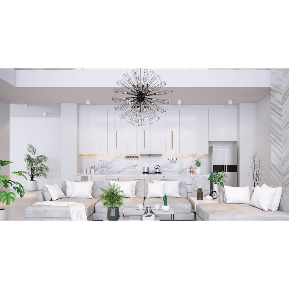 Eurofase 43865-017 Matte Black Dendelio, Chandelier , 35-light, 54'', Matte Black Image 6