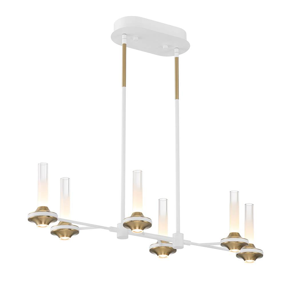 Eurofase Torcia, Chandelier, 6-light, 31'', Matte White, White Acrylic