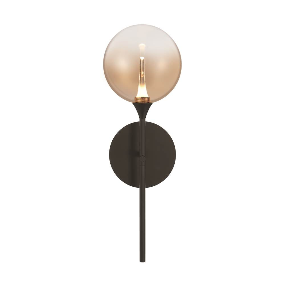 Eurofase Iissa, Wall Sconce, 19'', Matte Black, Amber Glass