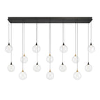 Eurofase 48940-016 Gold Black Mix Iissa, Chandelier, 14-light, 72'', Gold-black Mix, Clear Glass Image 1