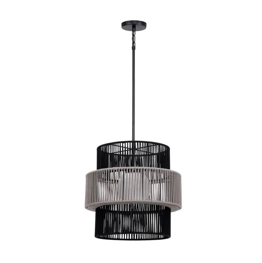 Eurofase Aden, Outdoor, 22'', Matte Black, Grey Rope