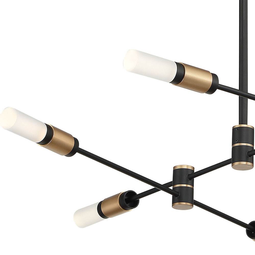 Eurofase Albany, Chandelier, 6-light, 32'', Brass-black Mix, White Acrylic