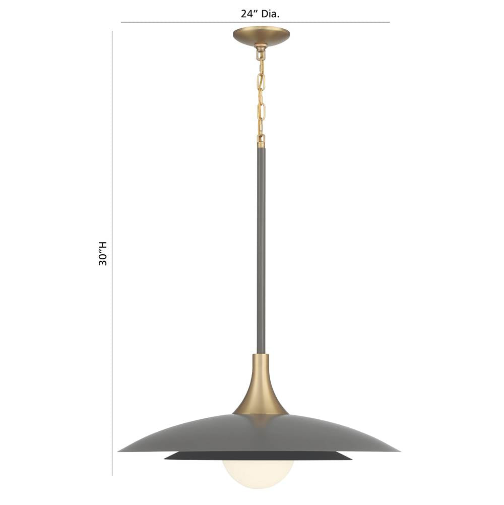 Eurofase 46785-039 Matte Grey Welsh, Pendant, 30'', Matte Grey, White Glass Image 1