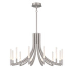 Eurofase 49011-029 Brushed Nickel Olette, Chandelier, 12-light, 36'', Brushed Nickel, Frosted Acrylic Image 5