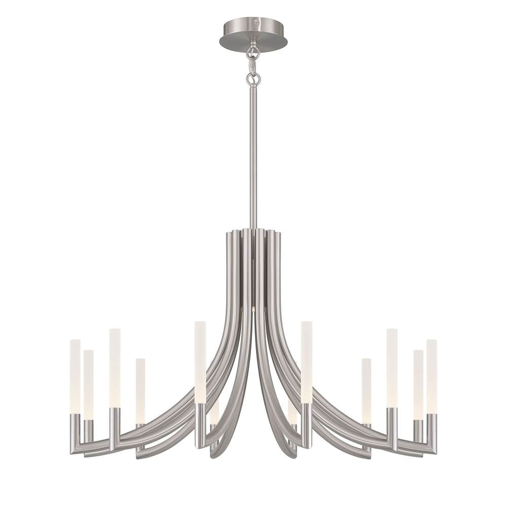 Eurofase 49011-029 Brushed Nickel Olette, Chandelier, 12-light, 36'', Brushed Nickel, Frosted Acrylic Image 5