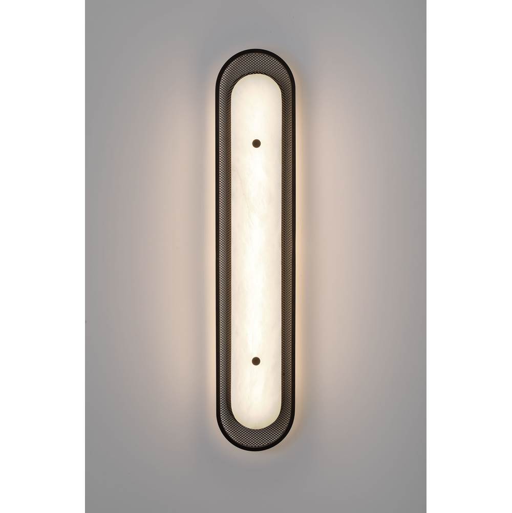 Eurofase Tramore, Wall Sconce , 30'', Matte Black, Alabaster
