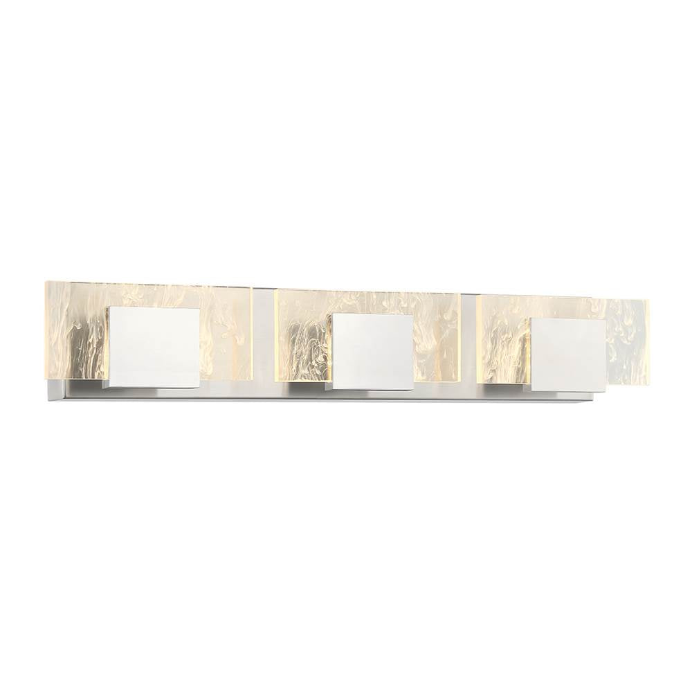 Eurofase 45346-025 Chrome Kasha, Vanity, 3lt, 28'', Chrome, Clear-white Acrylic Image 4