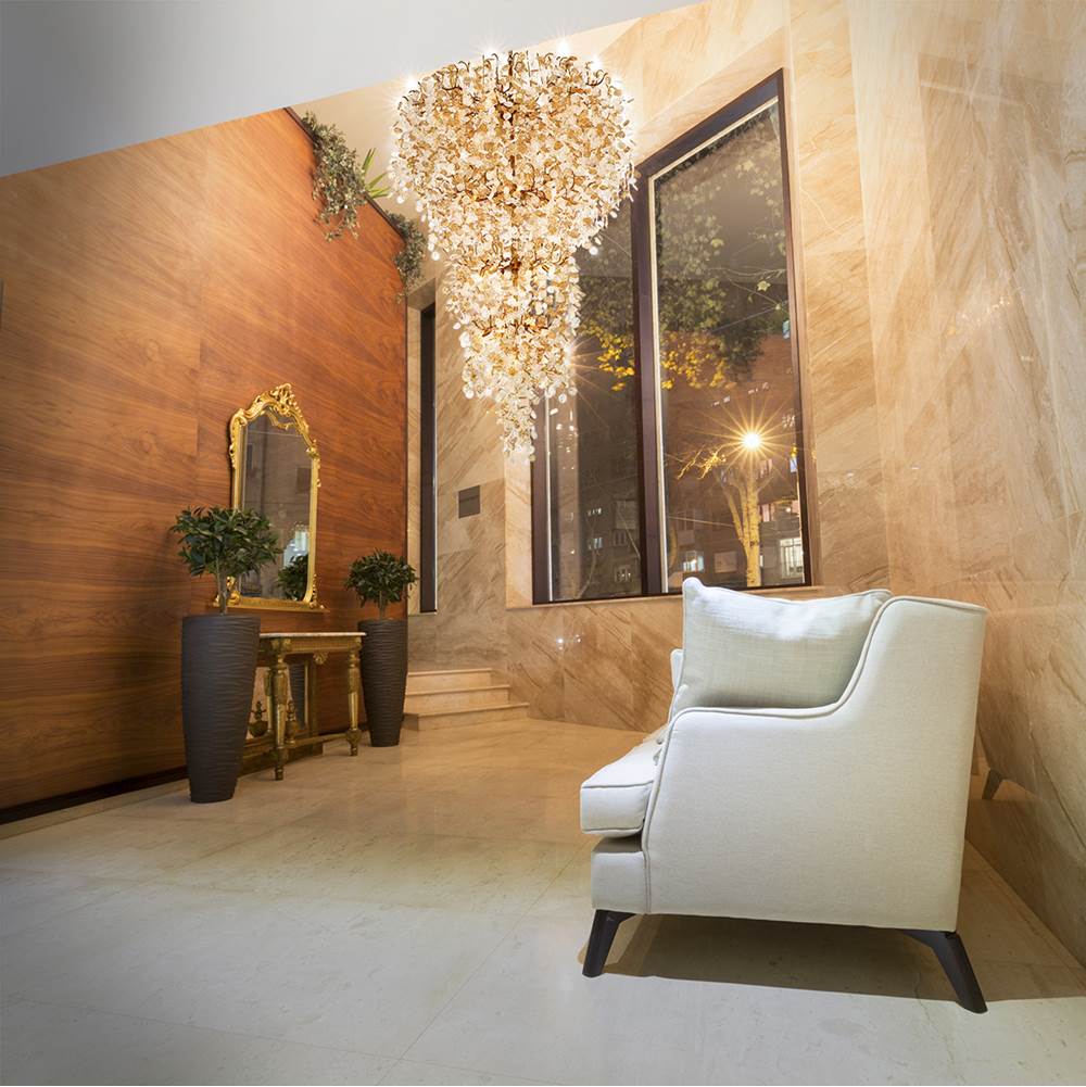 Eurofase Campobasso, Chandelier, 33-light, 76'', Gold, Mixed Glass