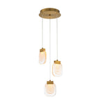 Eurofase 38042-010 Matte Gold Paget, Chandelier, 3-light, 10'', Matte Gold, Clear Glass Image 2