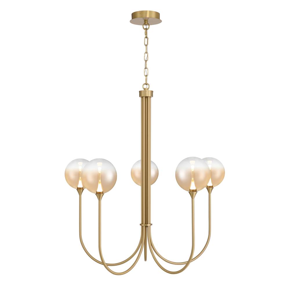 Eurofase Iissa, Chandelier, 5-light, 34'', Gold, Amber Glass