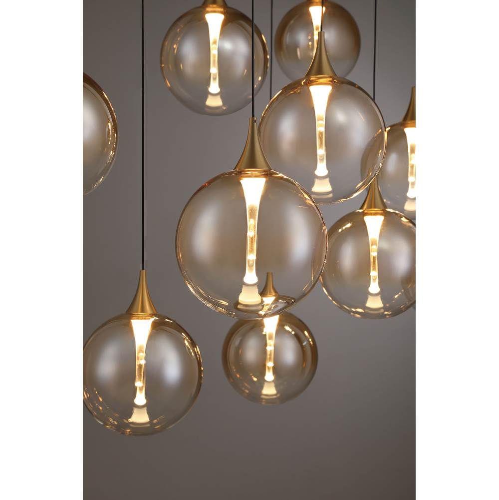 Eurofase 48932-035 Gold Iissa, Chandelier, 10-light, 47'', Gold, Amber Glass Image 6