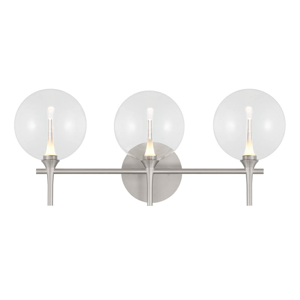 Eurofase 48914-017 Satin Nickel Iissa, Vanity, 3lt, Satin Nickel, Clear Glass Image 3
