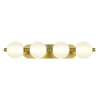 Eurofase 47194-014 Gold Palmas, Vanity, 4lt, 30'', Gold, White Glass Image 4