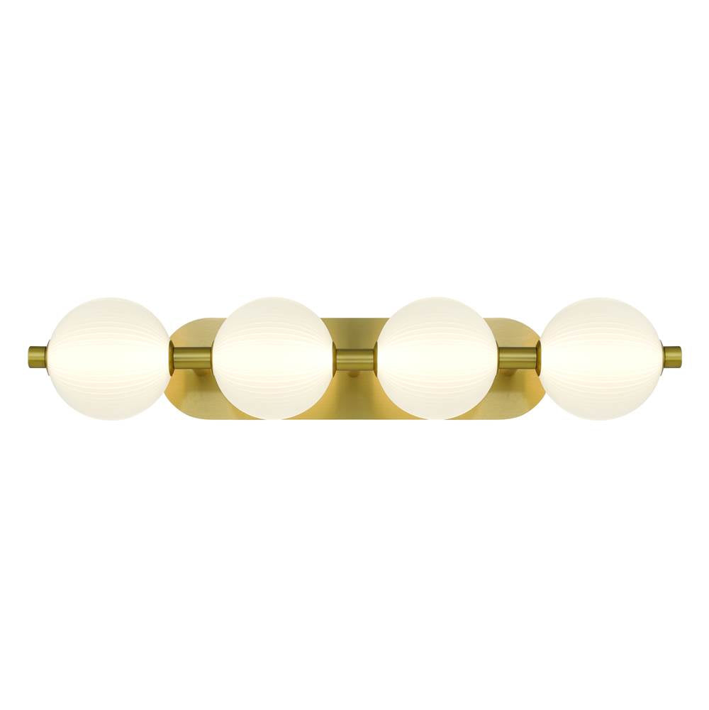 Eurofase 47194-014 Gold Palmas, Vanity, 4lt, 30'', Gold, White Glass Image 4