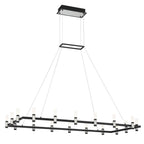 Eurofase 37048-013 Satin Nickel Black Mix Altamont, Chandelier, 18-light, 52'', Satin Nickel-black Mix, White Acrylic Image 5