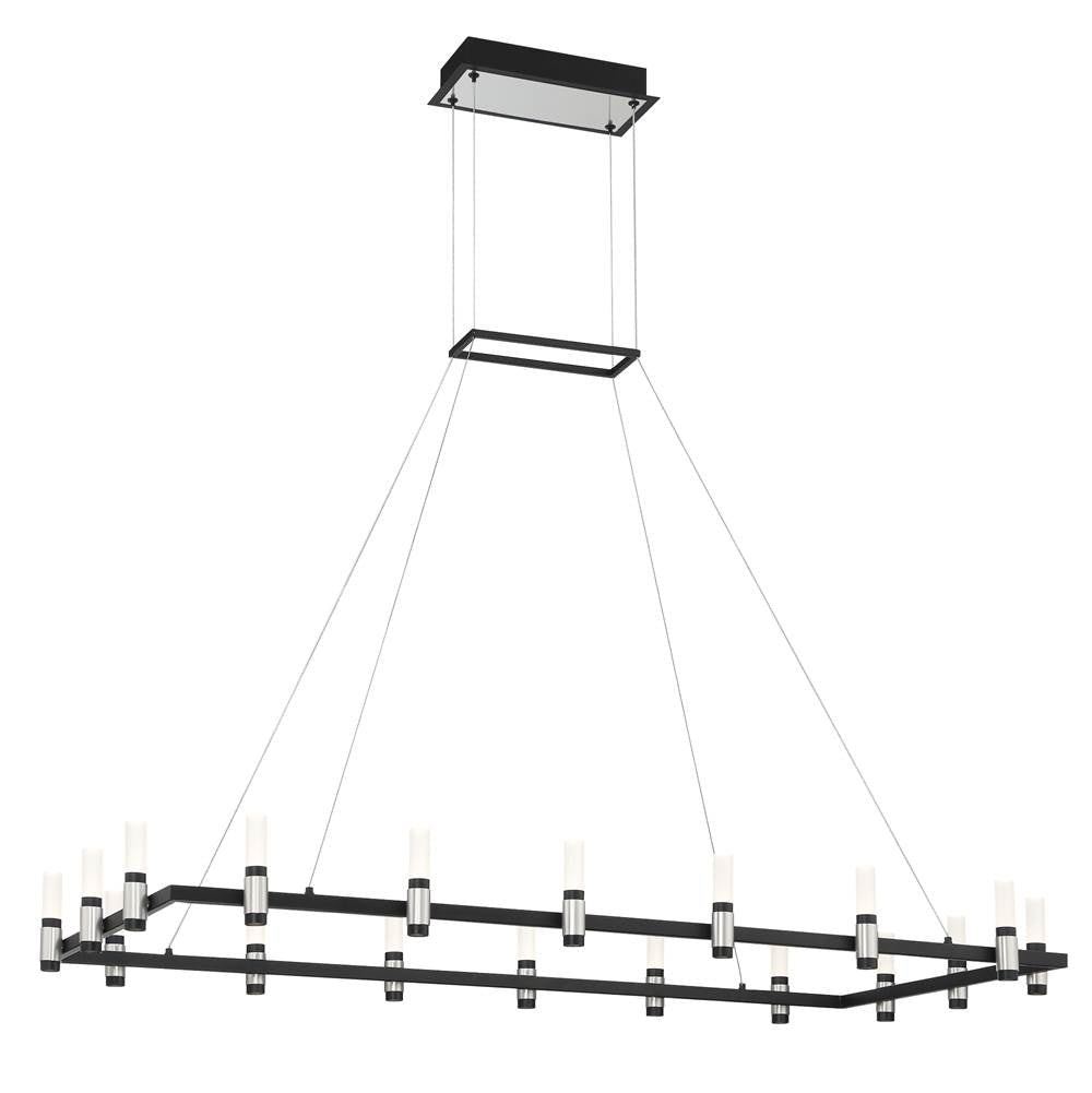 Eurofase 37048-013 Satin Nickel Black Mix Altamont, Chandelier, 18-light, 52'', Satin Nickel-black Mix, White Acrylic Image 5