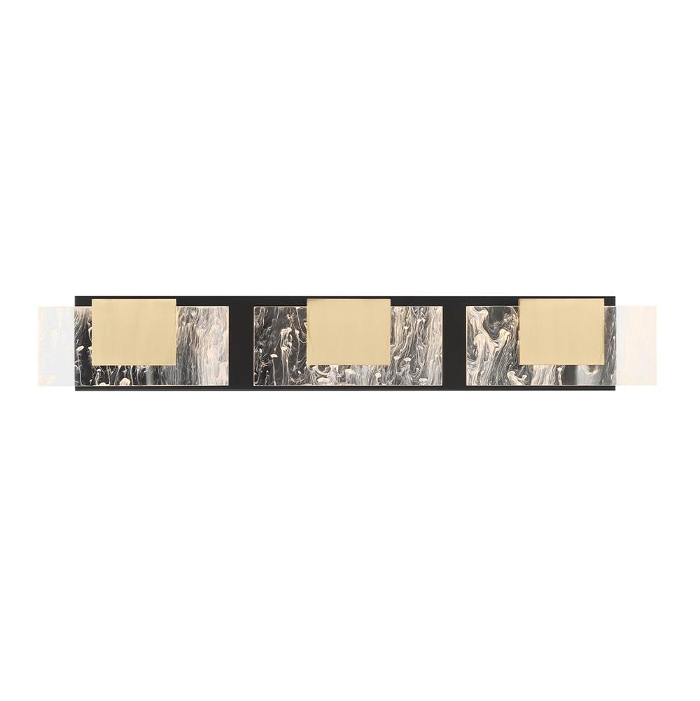 Eurofase Kasha, Vanity, 3lt, 28'', Gold-black Mix, Clear-white Acrylic