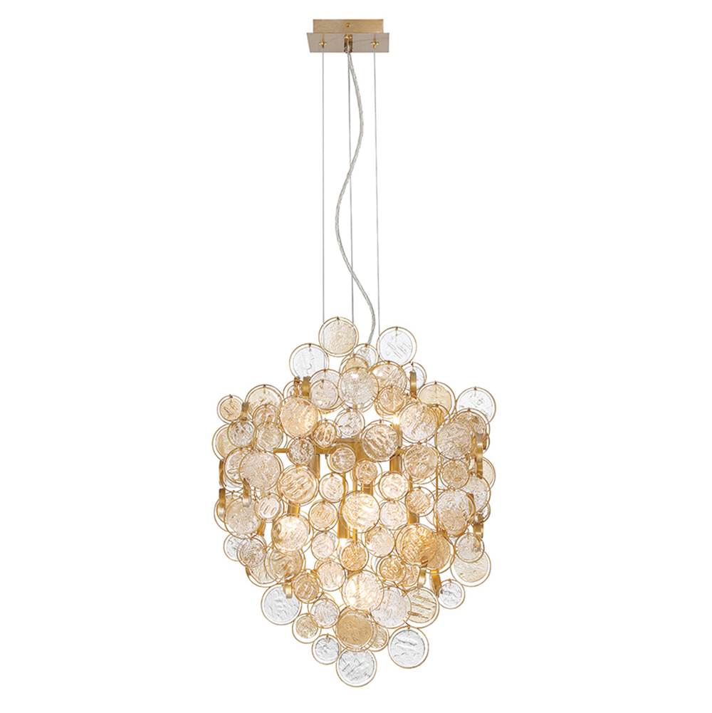Eurofase 34030-026 Gold Trento, Chandelier, 7-light, 25'', Gold, Amber Glass Image 3