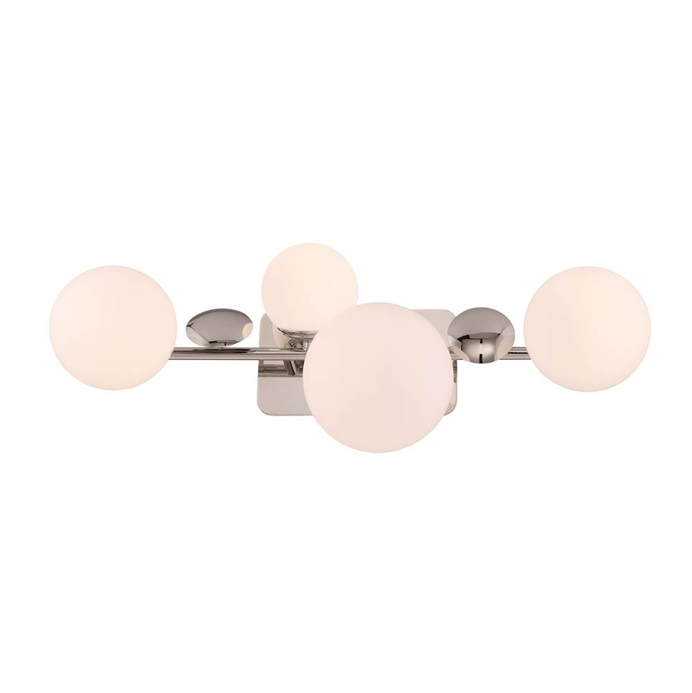 Eurofase 49086-027 Polished Nickel Vine, Vanity, 4lt, Polished Nickel, Opal Glass Image 5