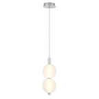 Eurofase 47190-023 Polished Nickel Palmas, Pendant, 2-light, 16'', Polished Nickel, White Glass Image 2