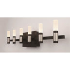 Eurofase 45237-027 Silver Black Mix Albany, Vanity, 6lt, 27'', Silver-black Mix, White Acrylic Image 1