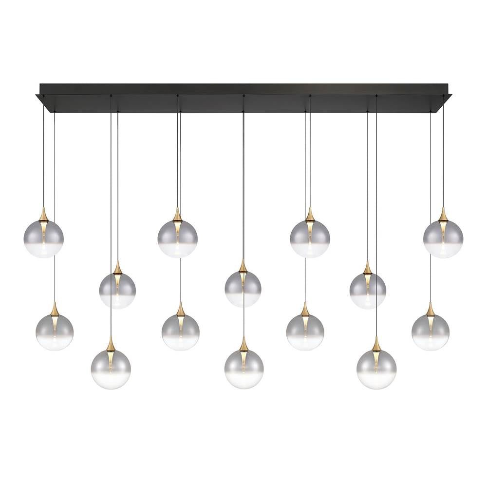 Eurofase Iissa, Chandelier, 14-light, 72'', Gold, Smoked Glass