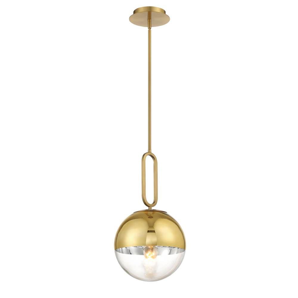 Eurofase 37348-014 Gold Prospect, Pendant, 10'', Gold, Clear Glass Image 1
