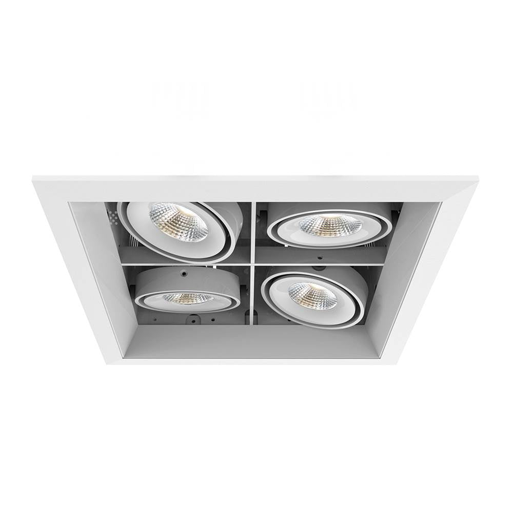 Eurofase  Multiple 15w 4 Lights Square Trim 20 Degree Gimbal 3000k White/white