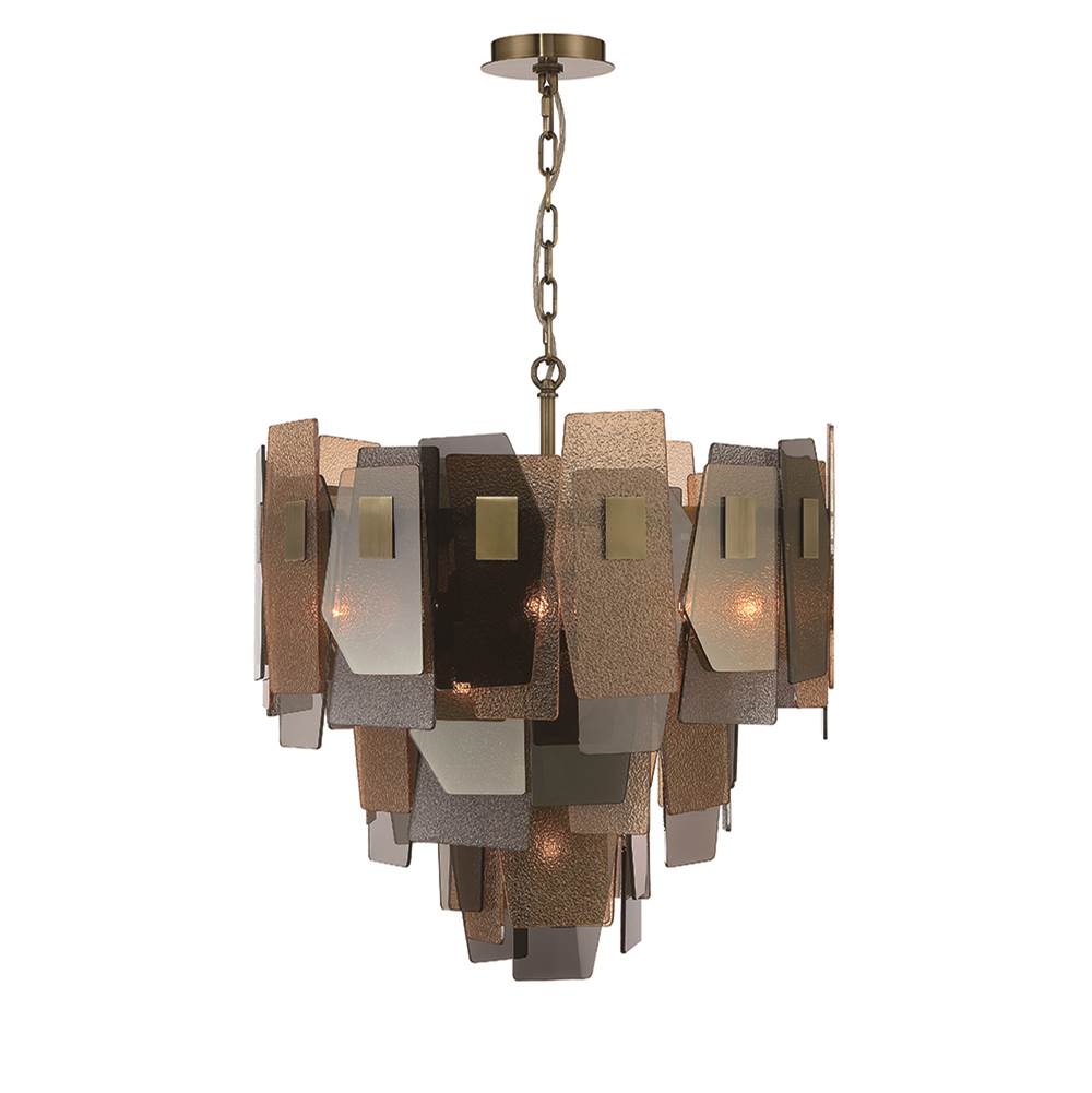 Eurofase 43875-016 Brushed Brass Cocolina, Chandelier, 10-light, 26'', Brushed Brass, Mixed Glass Image 1