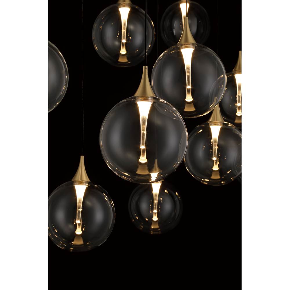 Eurofase 48932-011 Gold Iissa, Chandelier, 10-light, 47'', Gold, Clear Glass Image 2