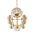 Eurofase 38130-014 Antique Brass Nottingham, Chandelier, 6-light, 43'', Antique Brass, Amber Glass Image 7