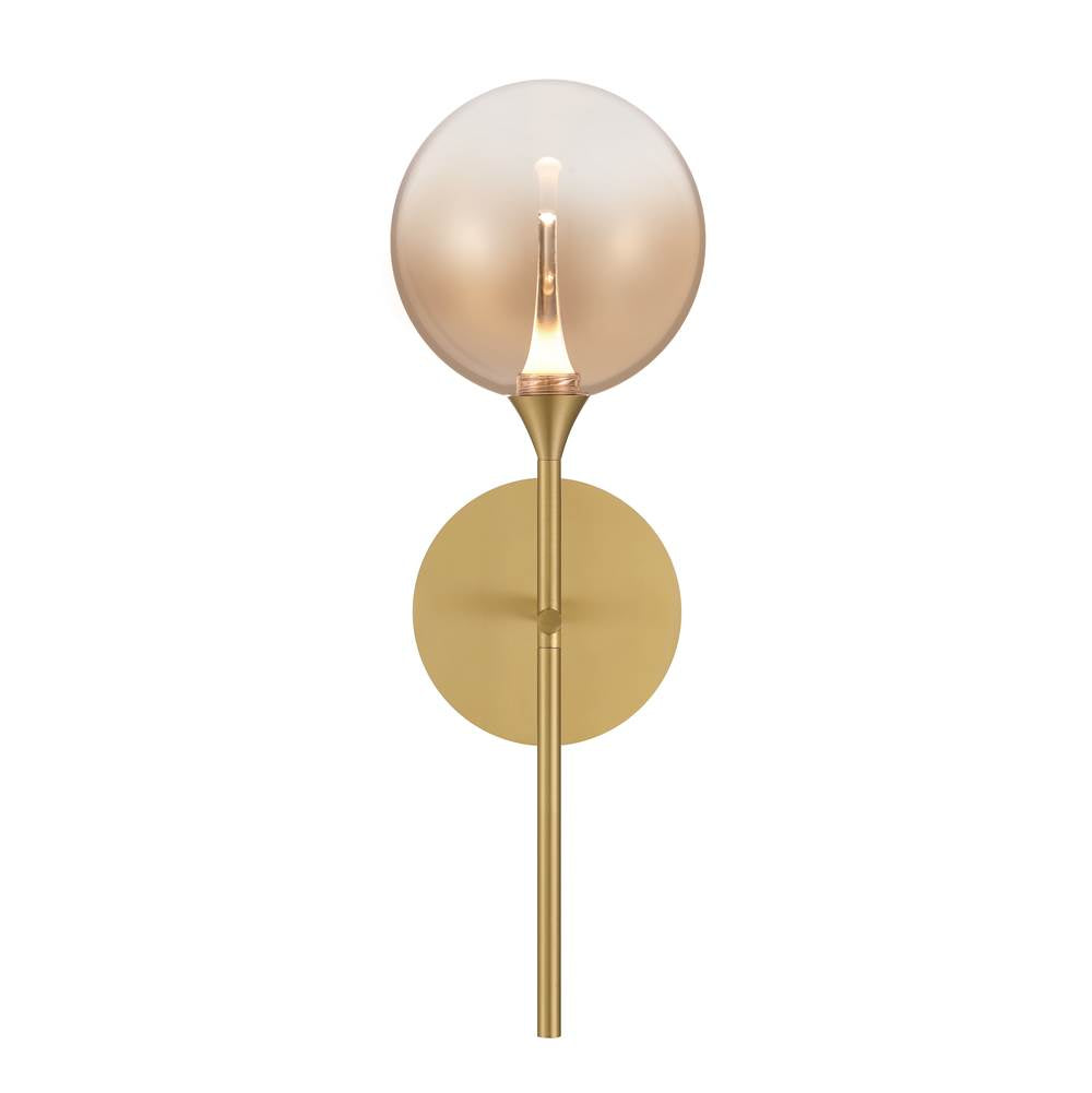 Eurofase 48910-033 Gold Iissa, Wall Sconce, 19'', Gold, Amber Glass Image 1