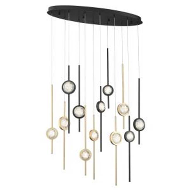 Eurofase Barletta, Chandelier , 12-light, 38'', Gold-black Mix