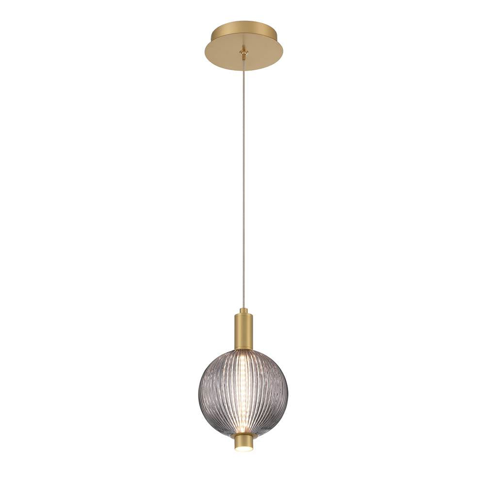 Eurofase 47189-010 Gold Palmas, Pendant, 10'', Gold, Smoked Glass Image 5