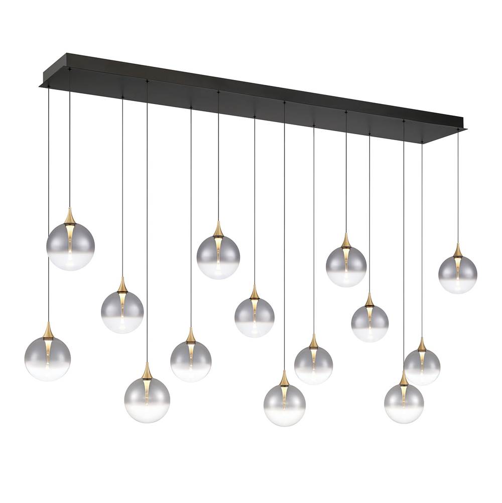Eurofase 48938-020 Gold Iissa, Chandelier, 14-light, 72'', Gold, Smoked Glass Image 2