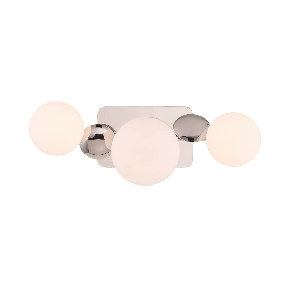 Eurofase 49085-020 Polished Nickel Vine, Vanity, 3lt, Polished Nickel, Opal Glass Image 1
