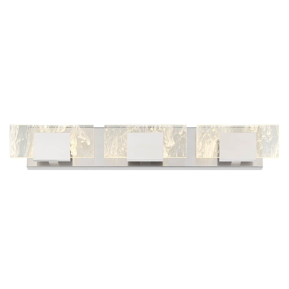 Eurofase 45346-025 Chrome Kasha, Vanity, 3lt, 28'', Chrome, Clear-white Acrylic Image 3